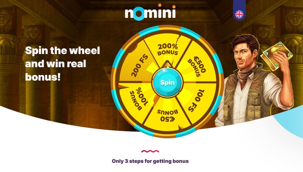nomini free spins wheel 200% bonus 200 FS