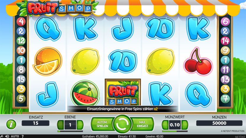Fruit Shop Spielautomat – Freche Früchtchen zu gewinnen!