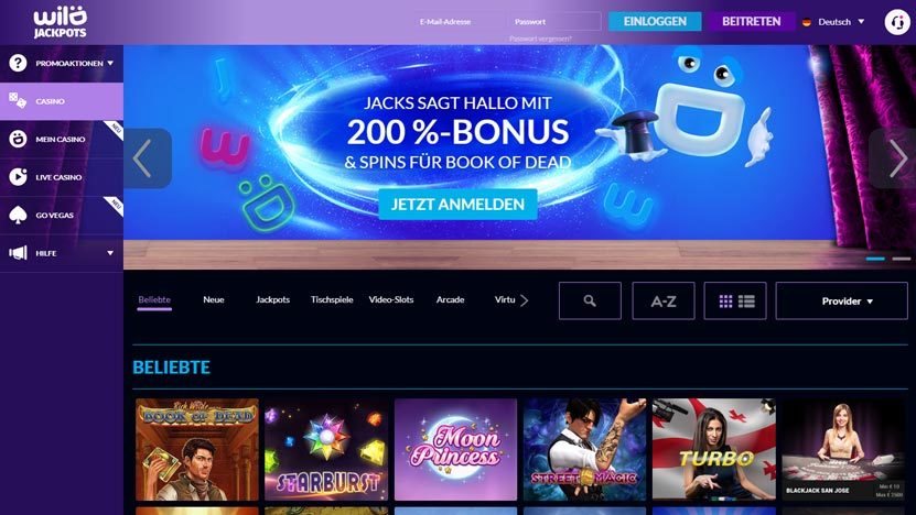 wild-jackpots-casino 200% Wild Jackpots Casino Bonus plus Freispiele für Book of Dead