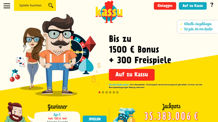 Kassu – Bis zu 1500 Euro Bonus + 300 Freispiele