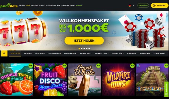 Palmslots Casino – Bis 1000 Euro im Willkommenspaket